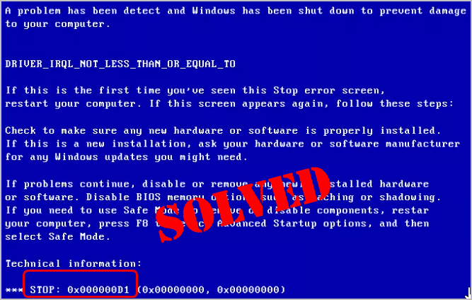 Fix 0xd1 Blue Screen Error Easily Driver Easy