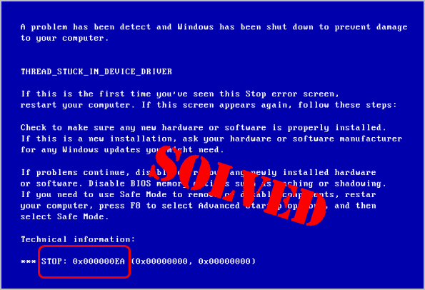 Solved 0xea Blue Screen Error Driver Easy