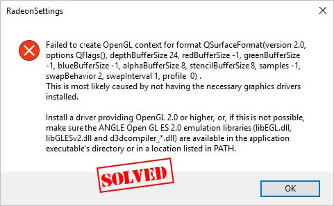 Fixed Failed To Create Opengl Context For Format Qsurfaceformat