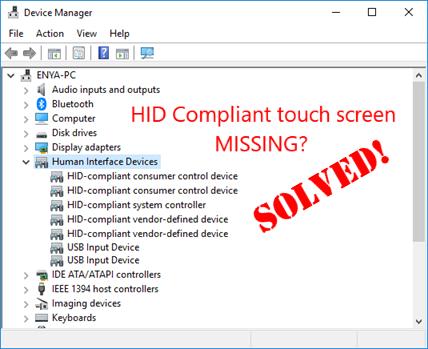 microsoft hid compliant touch screen driver download windows 10