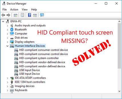 hid compliant touch screen driver download windows 10 lenovo