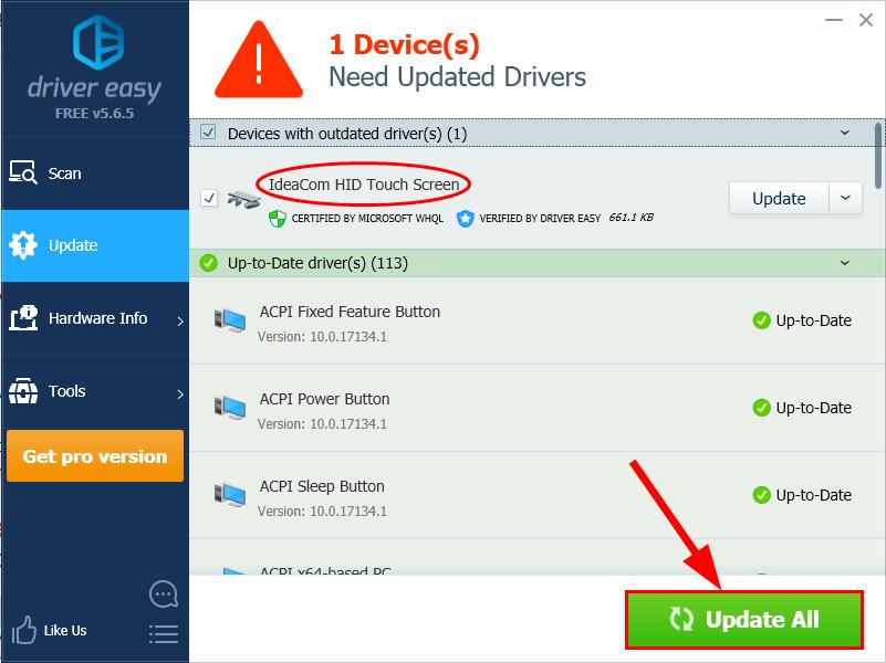 toshiba windows 10 hid compliant touch screen driver download