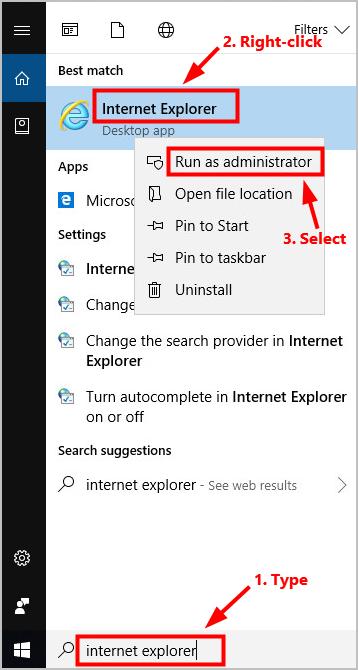 how to run internet explorer as administrator