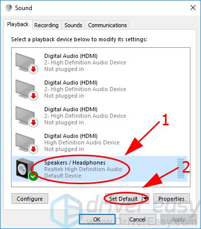 no audio output device installed error dell xps