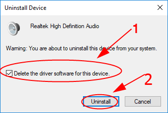 how to uninstall dell audio