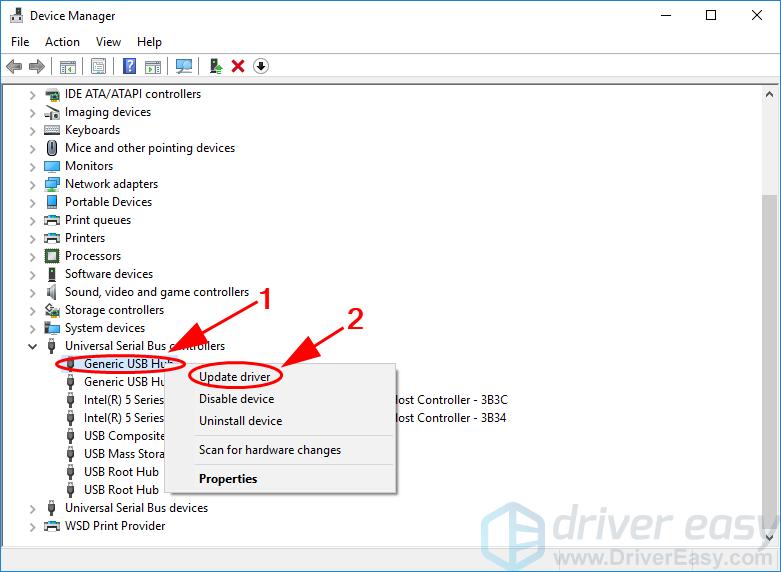 Generic USB Hub Driver Issues Windows [Fixed] - Driver Easy