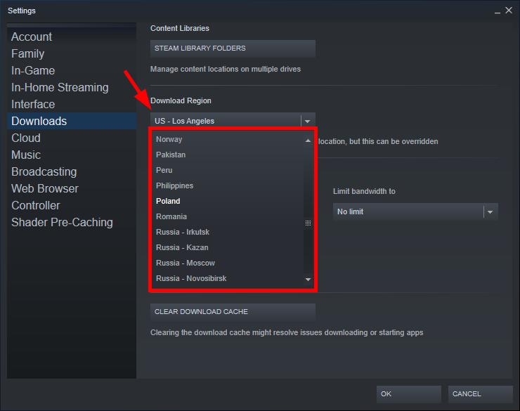 steam download starting and stopping