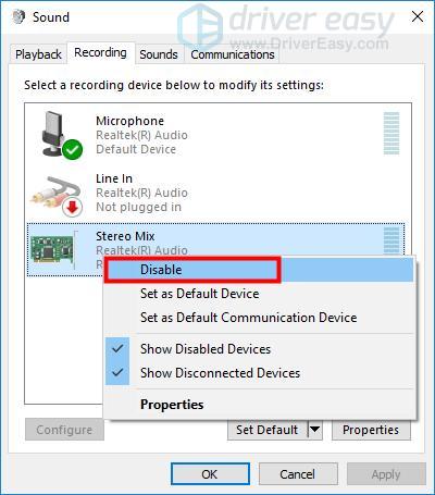right click on and disable every other input device except the one you want to use if you have any other output devices repeat for the playback tab - how to turn on mic on pc fortnite