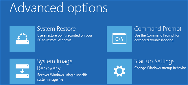 run system restore from the windows recovery environment