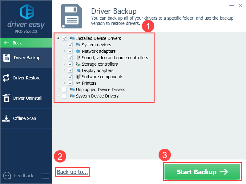 backup system drivers