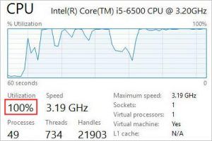 cpu is at 100