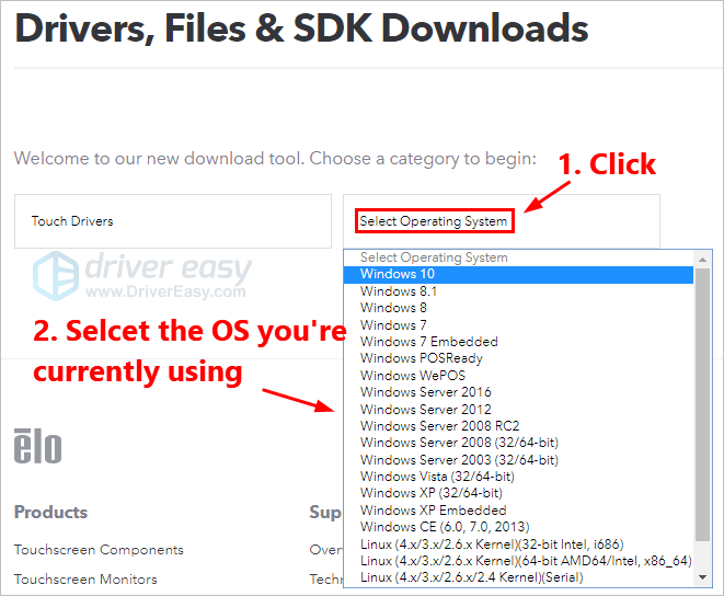 windows 10 elo touch screen driver