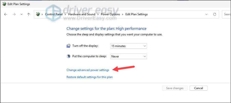 change advanced power settings windows pc