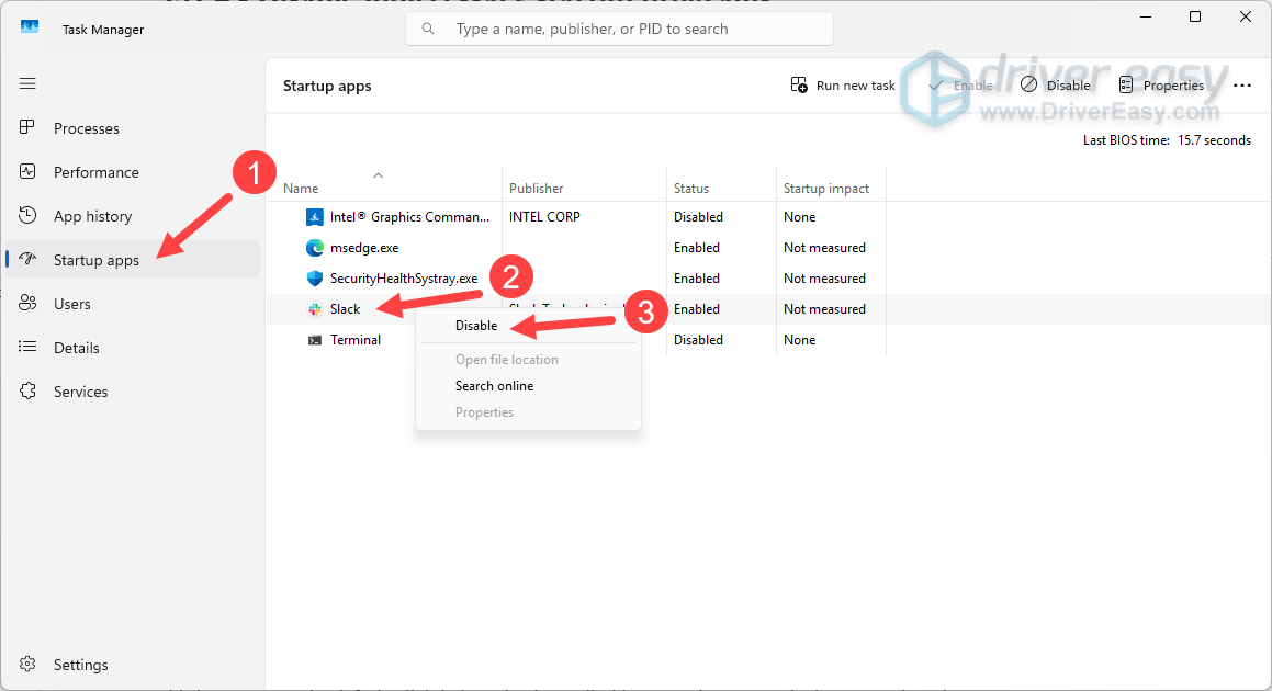 disable startup apps in task manager windows pc