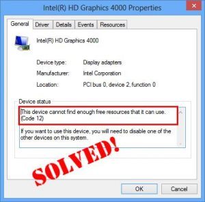 [SOLVED] This Device cannot find enough free resources that it can use ...