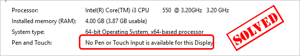 windows 10 pen and touch missing