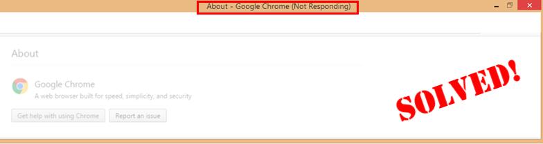 windows 10 google chrome not responding message