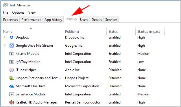 windows 10 programs that run on startup