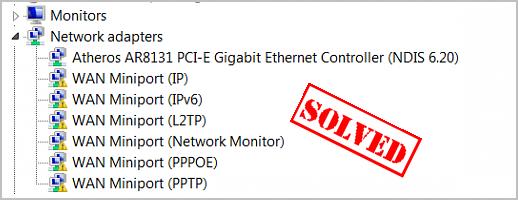 ethernet controller driver wan miniport windows 7