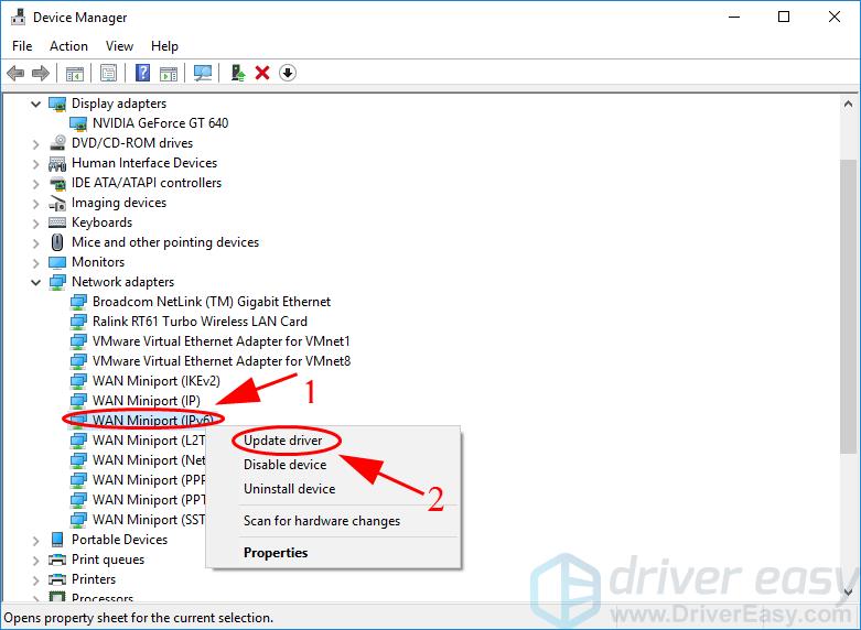 download wan miniport drivers