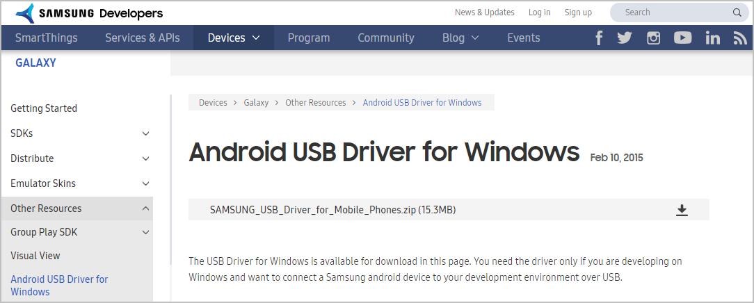android usb driver windows 10 download