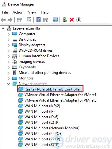 how to update realtek pcie gbe family controller