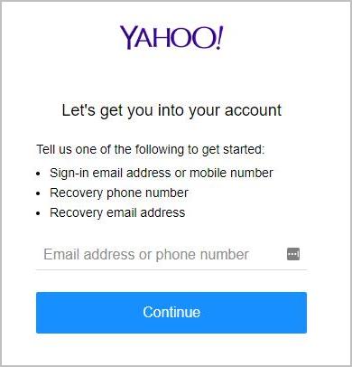 yahoo mail requires phone number