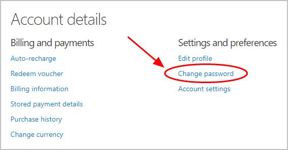 how to change skype password on computer