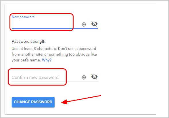 change password for gmail on mac