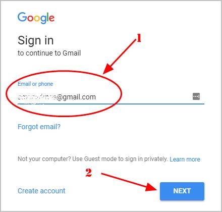 gmail password