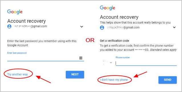 resetting gmail password