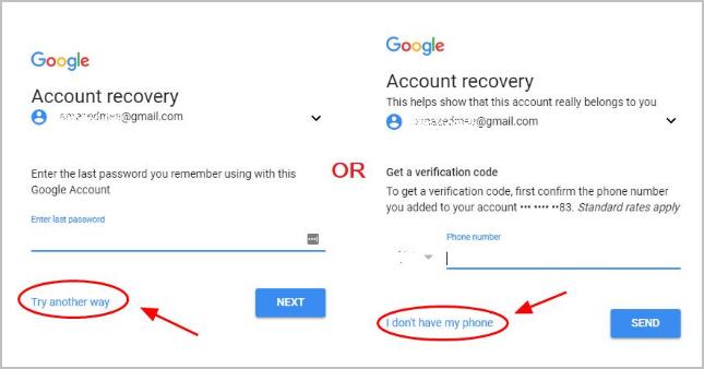 How To Reset Your Gmail Password With Verification Code Driver Easy - work for you by clicking try another way or i don t have my phone until you go to where you can answer the security question you added to your account