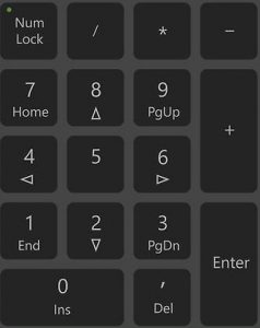 numeric keypad not working windows 10