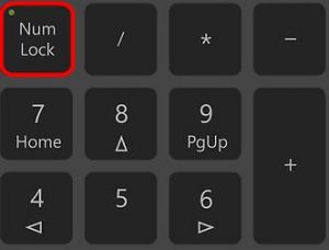number keypad not working on keyboard