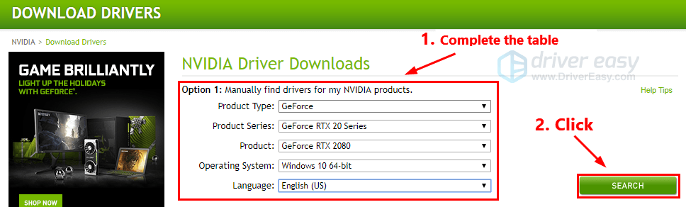 Centrum Anstændig kandidat Latest RTX 2080 driver Download for Windows 10, 7 and 8 - Driver Easy