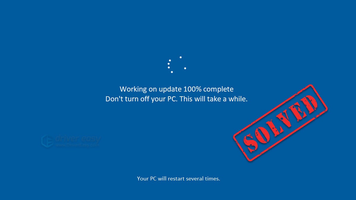actualización de Windows poniéndose durante horas
