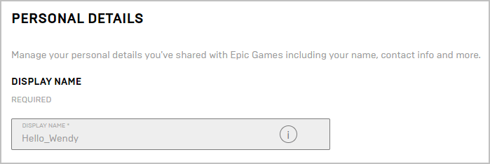 then enter your desired display name under display name note you can change your display name once every two weeks - fortnite namen