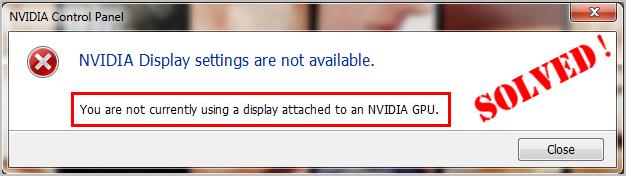 nvidia display settings are not available