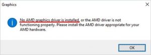 No amd graphics driver is installed как исправить