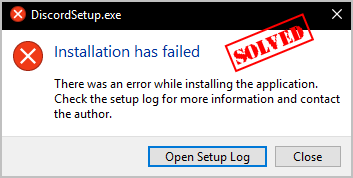 there was an error while installing the application