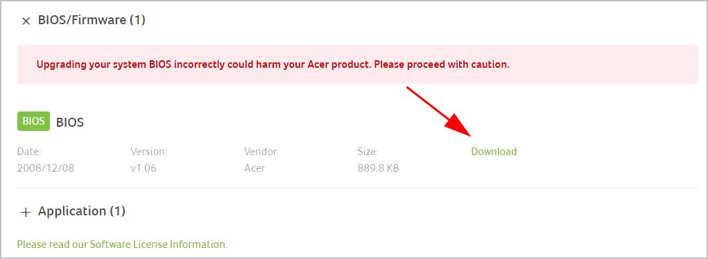 acer aspire one firmware update
