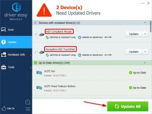 sensitivity drivereasy