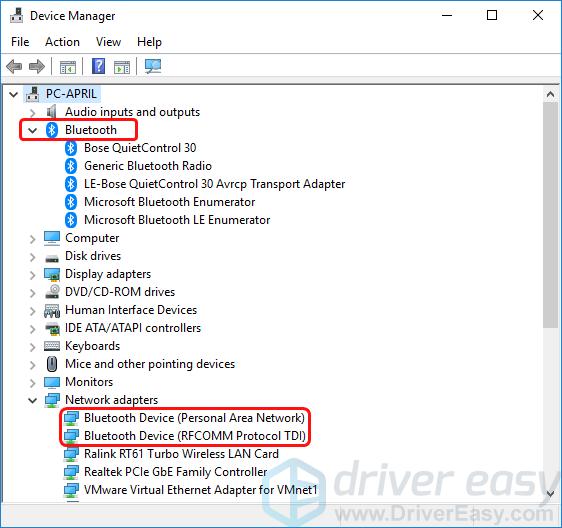 bluetooth toggle missing windows 10