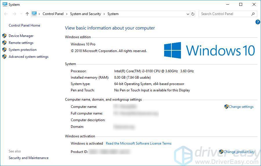 How to find computer specs Windows 10 [Easily] Driver Easy