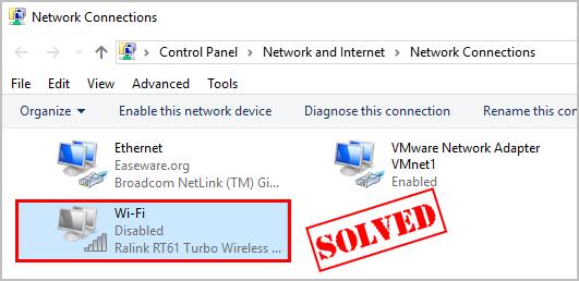 windows 10 wifi adapter disabled