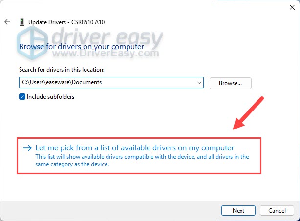 update driver in device manager