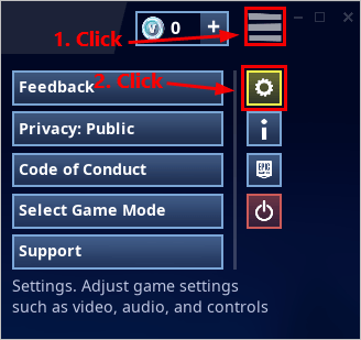 3 click the gear button to switch to the game tab then click the right arrow next to matchmaking region to change your matchmaking region - how to see your ping on fortnite switch