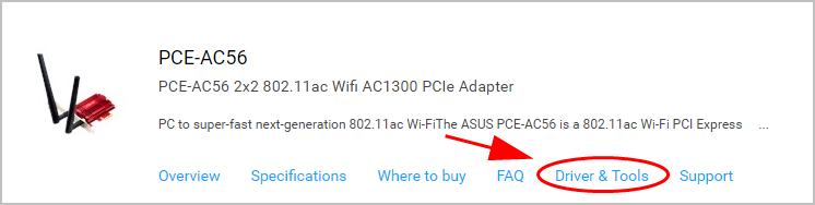 asus pce ac56 driver win10