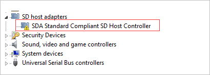 toshiba sd card reader driver update to sdhc driver