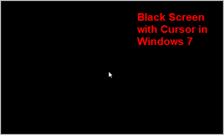 unable to go on windows 7 black screen